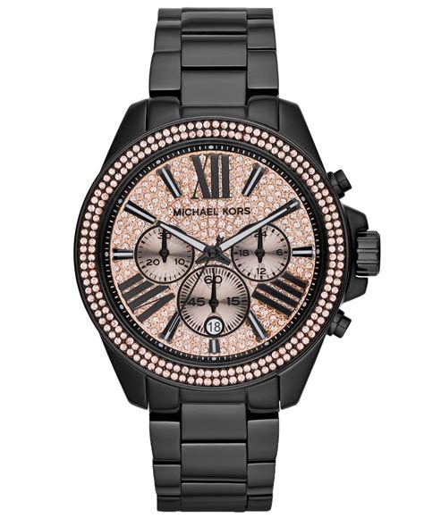 black michael kors watch womens|black mk watch women.